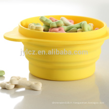 Bol pliable pour animaux de compagnie en silicone